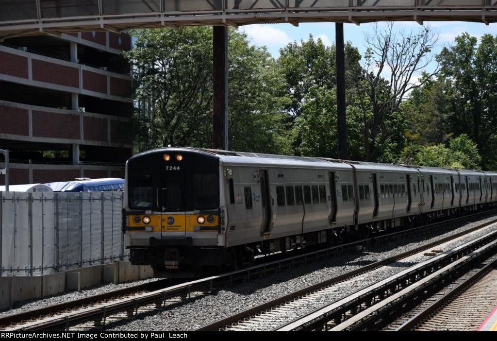 Outbound commuter approaches the station